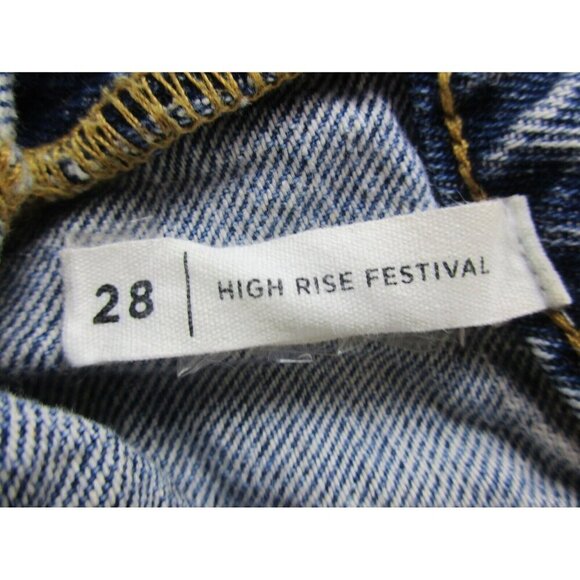 PacSun Cutoff Jean Shorts Womens Size 28 Blue Denim Pockets Flat Front High Rise - Picture 5 of 10